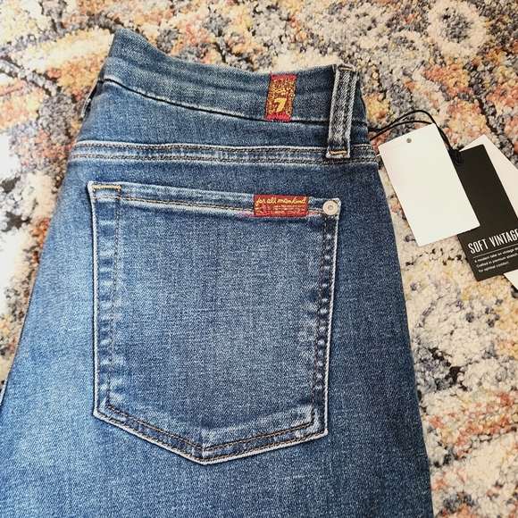 7 for all mankind kimmie high rise cropped jeans size 29 - Picture 3 of 16